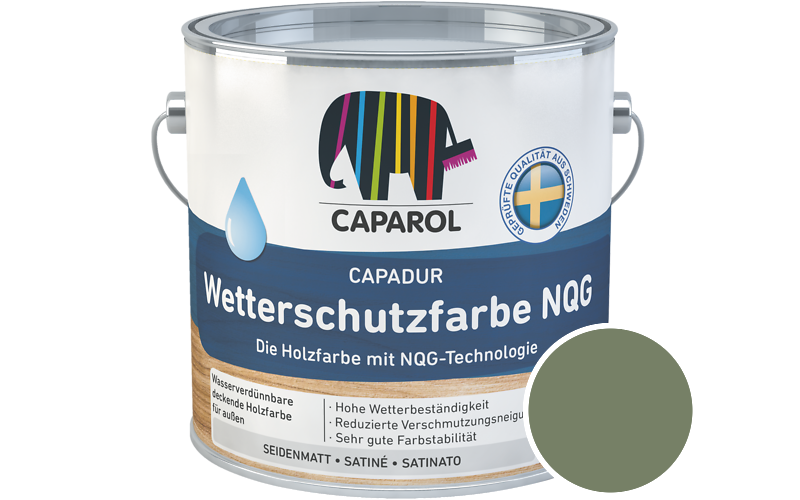 Caparol Capadur Wetterschutzfarbe NQG 5L Holzfarbe fr auen / Getnt im Farbton Oase 45
