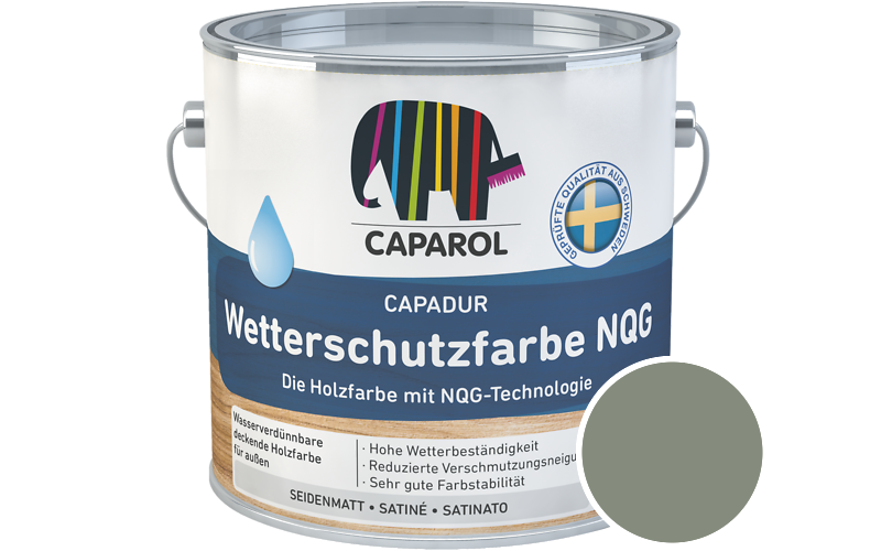 Caparol Capadur Wetterschutzfarbe NQG 2,5L Holzfarbe fr auen / Getnt im Farbton Oase 5