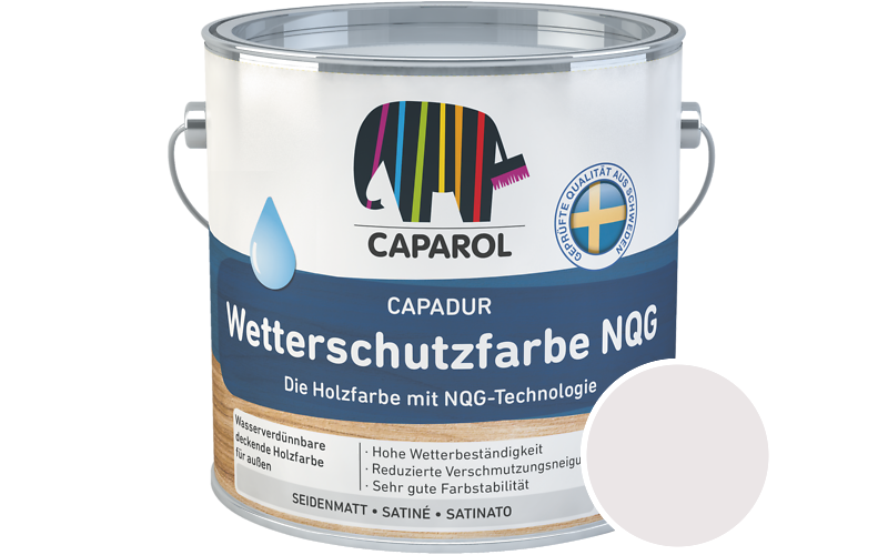 Caparol Capadur Wetterschutzfarbe NQG 2,5L Holzfarbe fr auen / Getnt im Farbton Off White 60