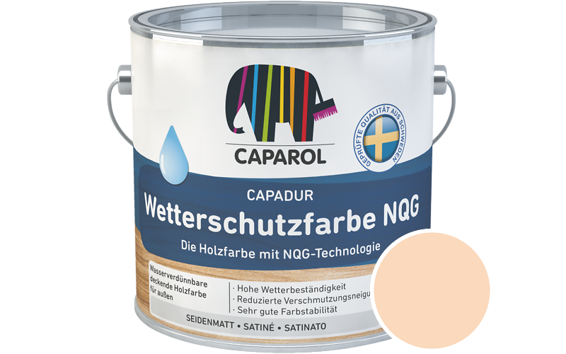 Caparol Capadur Wetterschutzfarbe NQG 2,5L Holzfarbe fr auen / Getnt im Farbton Onyx 180