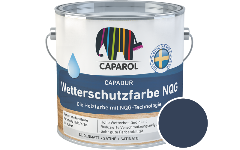 Caparol Capadur Wetterschutzfarbe NQG 10L Holzfarbe fr auen / Getnt im Farbton RAL 5003 Saphirblau