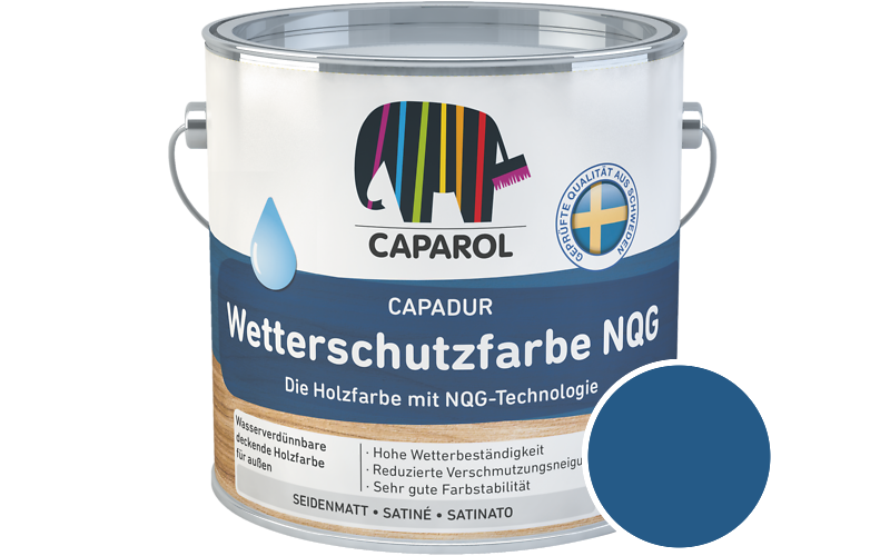 Caparol Capadur Wetterschutzfarbe NQG 750ml Holzfarbe fr auen / Getnt im Farbton RAL 5005 Signalblau