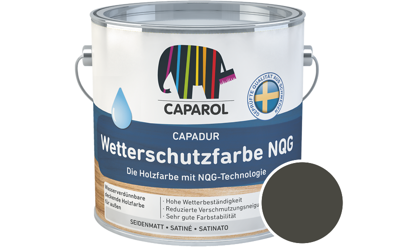Caparol Capadur Wetterschutzfarbe NQG 750ml Holzfarbe fr auen / Getnt im Farbton RAL 6006 Grauoliv
