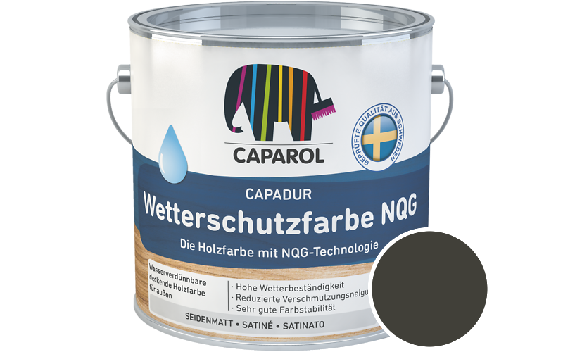 Caparol Capadur Wetterschutzfarbe NQG 750ml Holzfarbe fr auen / Getnt im Farbton RAL 6008 Braungrn
