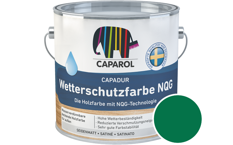 Caparol Capadur Wetterschutzfarbe NQG 750ml Holzfarbe fr auen / Getnt im Farbton RAL 6029 Minzgrn