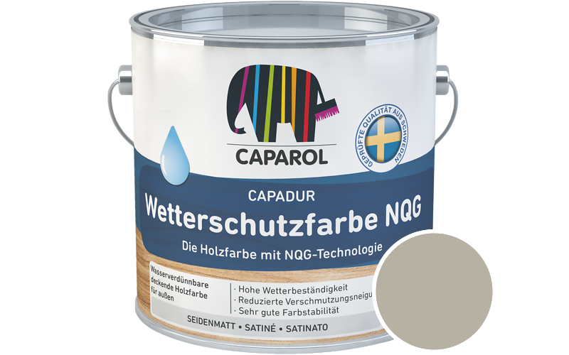Caparol Capadur Wetterschutzfarbe NQG 750ml Holzfarbe fr auen / Getnt im Farbton RAL 7032 Kieselgrau