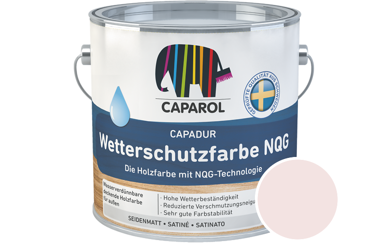 Caparol Capadur Wetterschutzfarbe NQG 5L Holzfarbe fr auen / Getnt im Farbton Rose 60