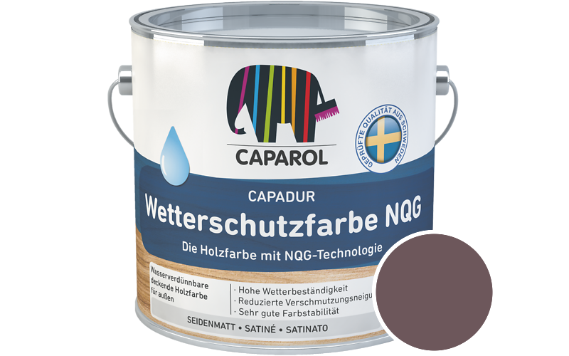 Caparol Capadur Wetterschutzfarbe NQG 750ml Holzfarbe fr auen / Getnt im Farbton Rose 65
