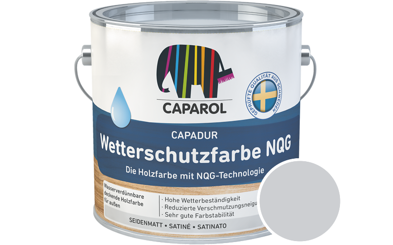 Caparol Capadur Wetterschutzfarbe NQG 2,5L Holzfarbe fr auen / Getnt im Farbton Saphir 30