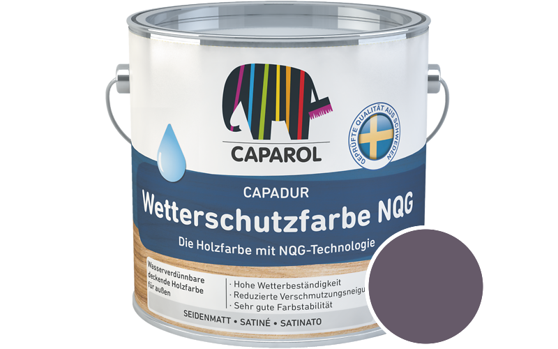 Caparol Capadur Wetterschutzfarbe NQG 5L Holzfarbe fr auen / Getnt im Farbton Viola 35
