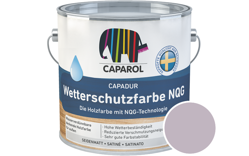 Caparol Capadur Wetterschutzfarbe NQG 2,5L Holzfarbe fr auen / Getnt im Farbton Viola 50