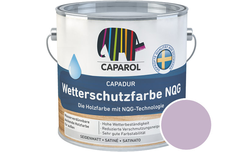 Caparol Capadur Wetterschutzfarbe NQG 2,5L Holzfarbe fr auen / Getnt im Farbton Viola 85