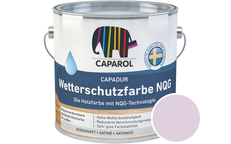 Caparol Capadur Wetterschutzfarbe NQG 2,5L Holzfarbe fr auen / Getnt im Farbton Viola 90