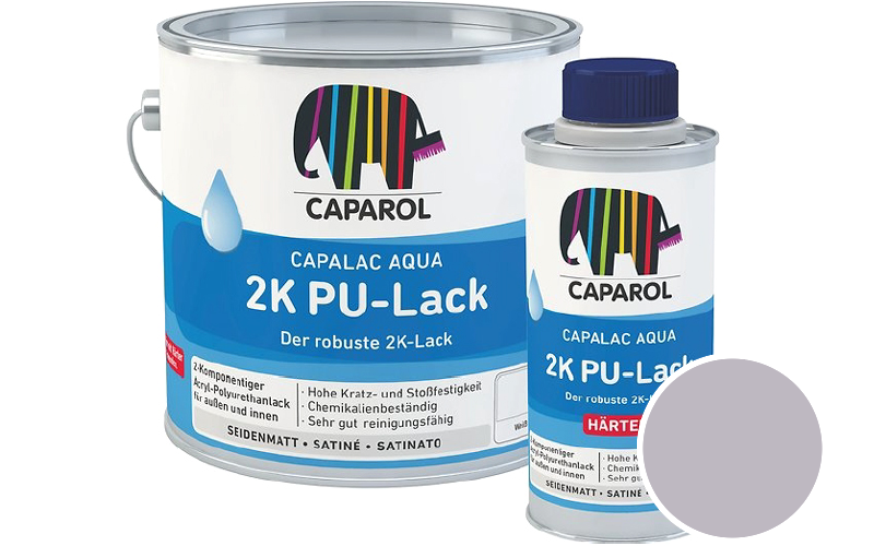 Caparol Capalac Aqua 2K PU-Lack 750ml (inkl. Hrter) 2-Komponenten-Lack / Getnt im Farbton Atmo 10