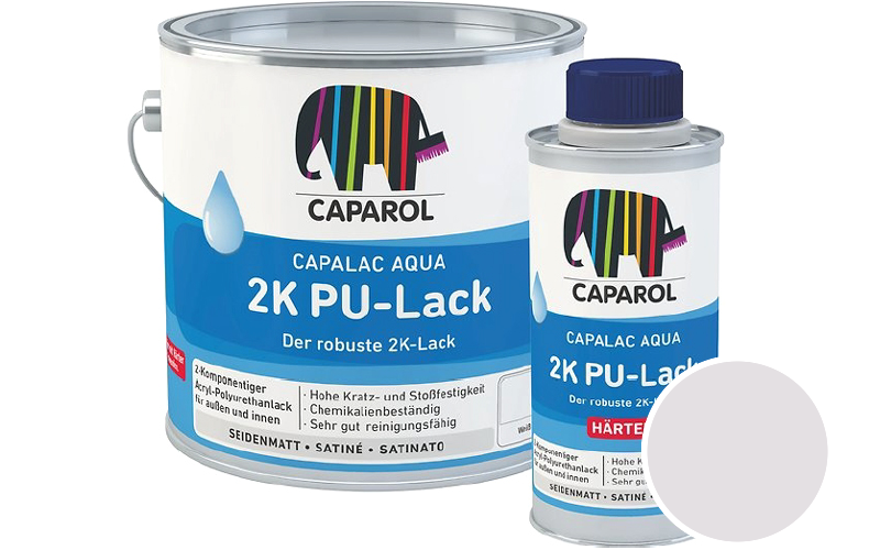 Caparol Capalac Aqua 2K PU-Lack 2,5L (inkl. Hrter) 2-Komponenten-Lack / Getnt im Farbton Atmo 20