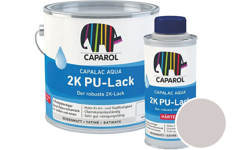 Caparol Capalac Aqua 2K PU-Lack 2,5L (inkl. Hrter) 2-Komponenten-Lack / Getnt im Farbton Barolo 30
