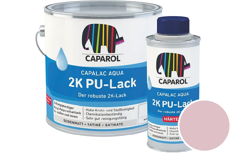 Caparol Capalac Aqua 2K PU-Lack 750ml (inkl. Hrter) 2-Komponenten-Lack / Getnt im Farbton Flamenco 115