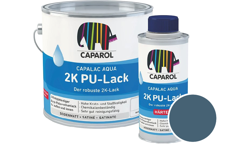 Caparol Capalac Aqua 2K PU-Lack 750ml (inkl. Hrter) 2-Komponenten-Lack / Getnt im Farbton Iris 0
