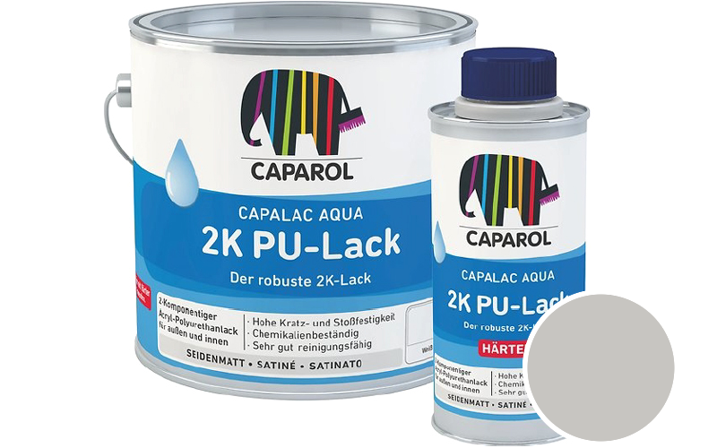 Caparol Capalac Aqua 2K PU-Lack 2,5L (inkl. Hrter) 2-Komponenten-Lack / Getnt im Farbton Jura 50