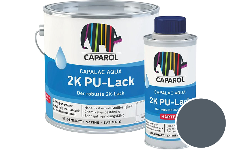 Caparol Capalac Aqua 2K PU-Lack 750ml (inkl. Hrter) 2-Komponenten-Lack / Getnt im Farbton Lago 10