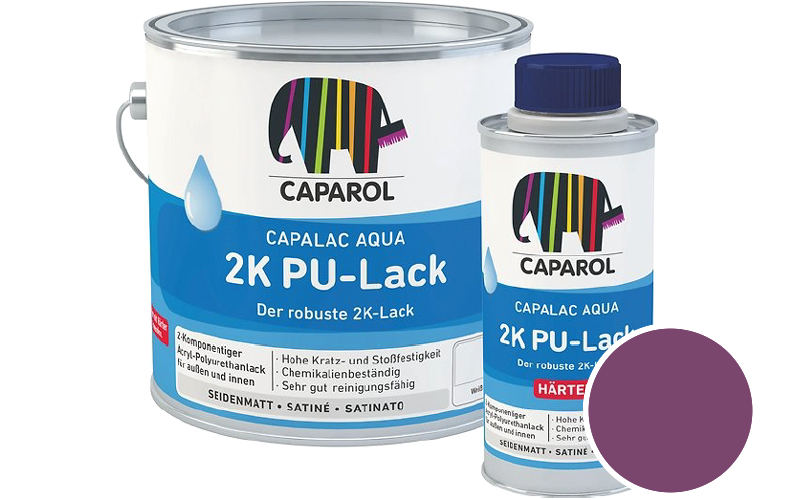 Caparol Capalac Aqua 2K PU-Lack 2,5L (inkl. Hrter) 2-Komponenten-Lack / Getnt im Farbton Laser 10