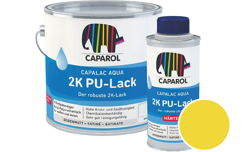 Caparol Capalac Aqua 2K PU-Lack 2,5L (inkl. Hrter) 2-Komponenten-Lack / Getnt im Farbton Laser 50