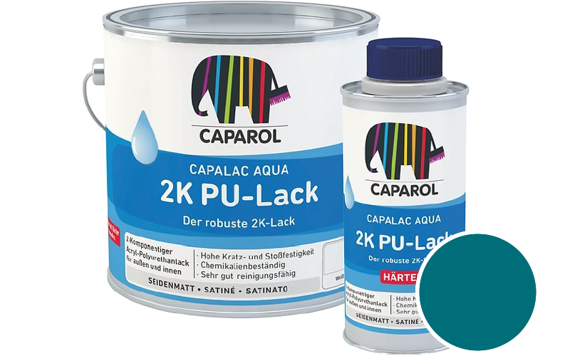 Caparol Capalac Aqua 2K PU-Lack 750ml (inkl. Hrter) 2-Komponenten-Lack / Getnt im Farbton Laser 75