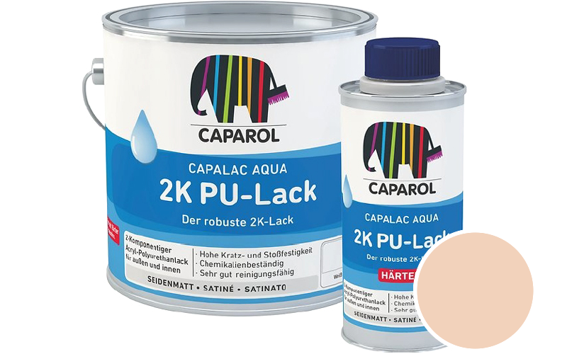 Caparol Capalac Aqua 2K PU-Lack 2,5L (inkl. Hrter) 2-Komponenten-Lack / Getnt im Farbton Madeira 16