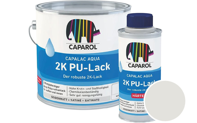 Caparol Capalac Aqua 2K PU-Lack 2,5L (inkl. Hrter) 2-Komponenten-Lack / Getnt im Farbton Moos 30