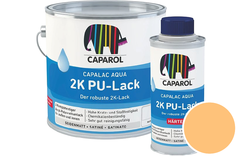 Caparol Capalac Aqua 2K PU-Lack 750ml (inkl. Hrter) 2-Komponenten-Lack / Getnt im Farbton Onyx 235