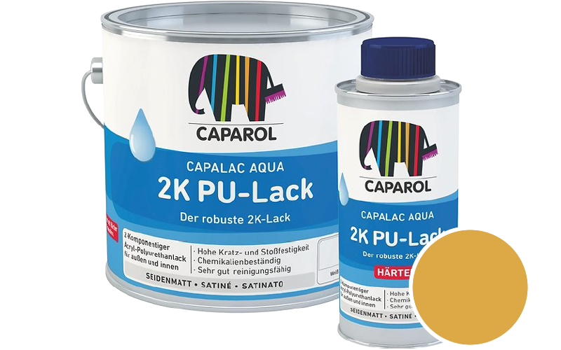 Caparol Capalac Aqua 2K PU-Lack 750ml (inkl. Hrter) 2-Komponenten-Lack / Getnt im Farbton Palazzo 320