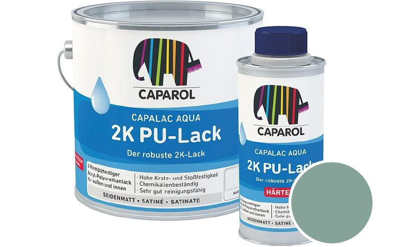 Caparol Capalac Aqua 2K PU-Lack 750ml (inkl. H�rter) 2-Komponenten-Lack / Get�nt im Farbton Patina 75