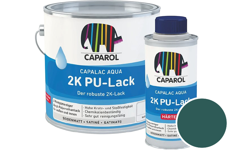 Caparol Capalac Aqua 2K PU-Lack 2,5L (inkl. Hrter) 2-Komponenten-Lack / Getnt im Farbton Sardinien 0
