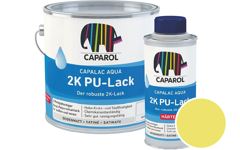 Caparol Capalac Aqua 2K PU-Lack 2,5L (inkl. Hrter) 2-Komponenten-Lack / Getnt im Farbton Tundra 145