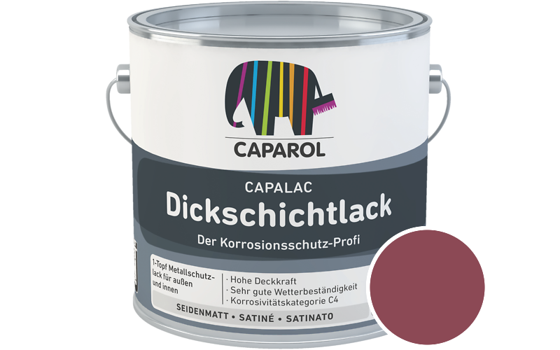 Caparol Capalac Dickschichtlack 2,5L Lack / Getnt im Farbton RAL 4002 Rotviolett