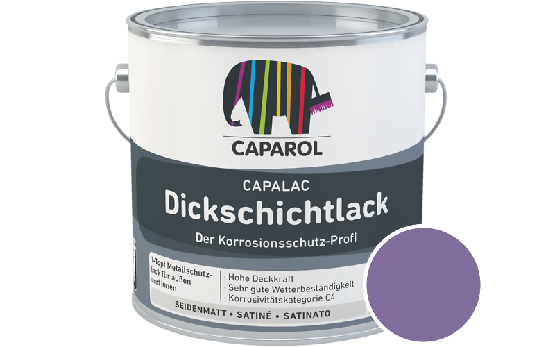 Caparol Capalac Dickschichtlack 2,5L Lack / Getnt im Farbton RAL 4005 Blaulila
