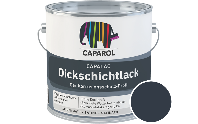 Caparol Capalac Dickschichtlack 750ml Lack / Getnt im Farbton RAL 5011 Stahlblau