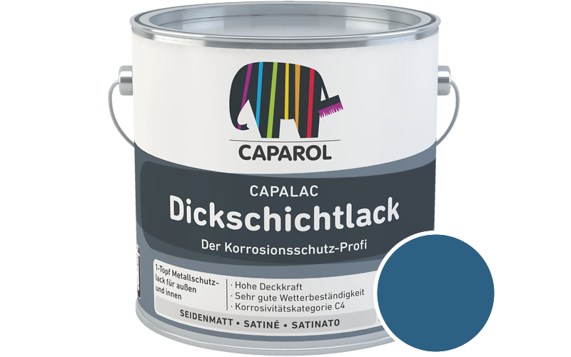 Caparol Capalac Dickschichtlack 750ml Lack / Getönt im Farbton RAL 5019 Capriblau