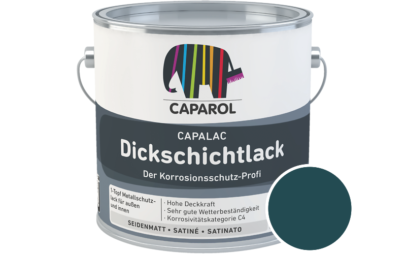 Caparol Capalac Dickschichtlack 750ml Lack / Getnt im Farbton RAL 5020 Ozeanblau