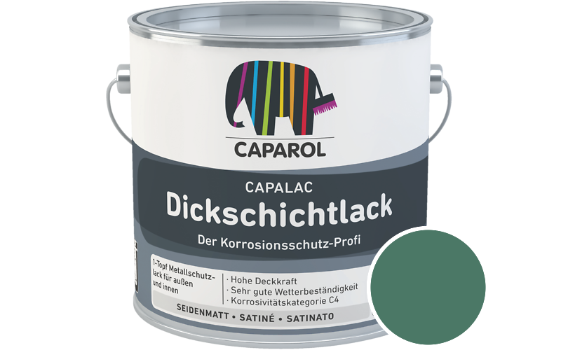 Caparol Capalac Dickschichtlack 750ml Lack / Get�nt im Farbton RAL 6000 Patinagr�n