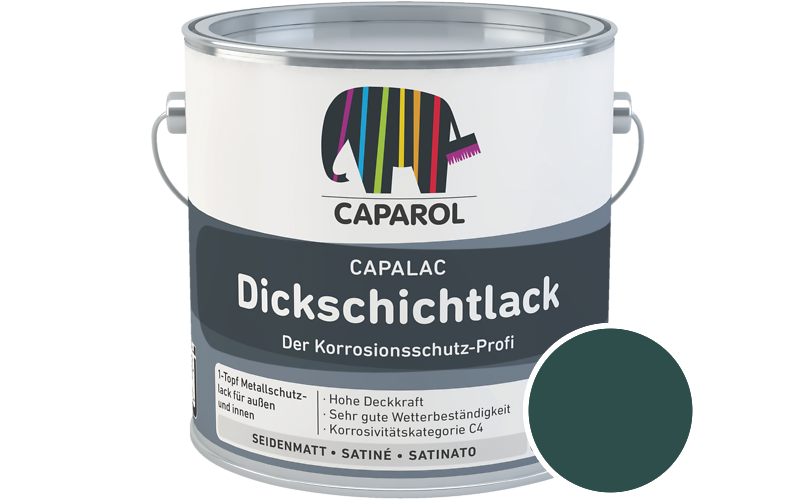 Caparol Capalac Dickschichtlack 750ml Lack / Getnt im Farbton RAL 6004 Blaugrn