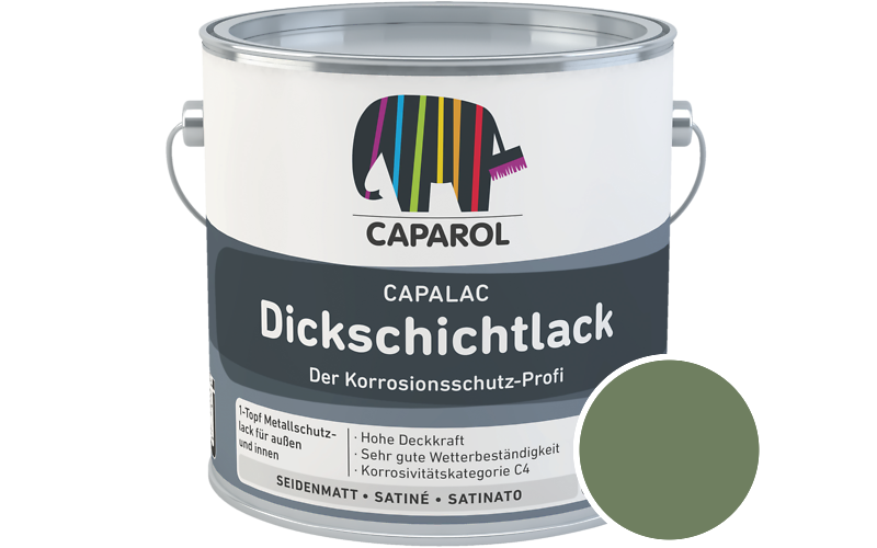 Caparol Capalac Dickschichtlack 2,5L Lack / Getönt im Farbton RAL 6011 Resedagrün