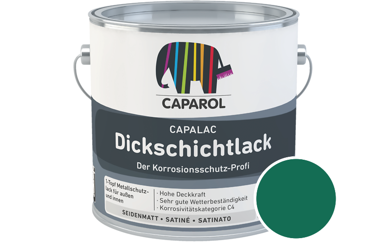 Caparol Capalac Dickschichtlack 2,5L Lack / Getnt im Farbton RAL 6016 Tuerkisgrn