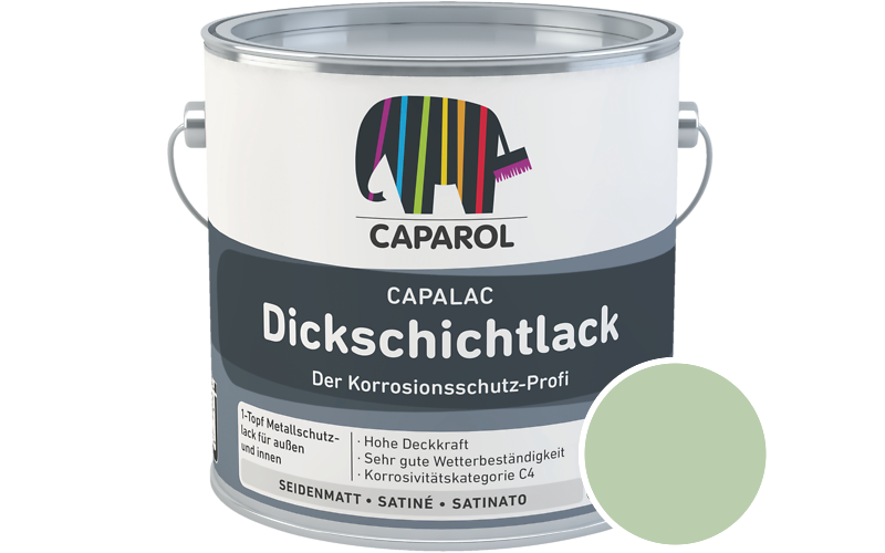 Caparol Capalac Dickschichtlack 2,5L Lack / Getönt im Farbton RAL 6019 Weissgrün