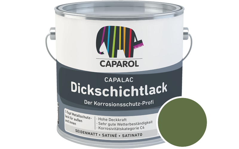Caparol Capalac Dickschichtlack 2,5L Lack / Getnt im Farbton RAL 6025 Farngrn