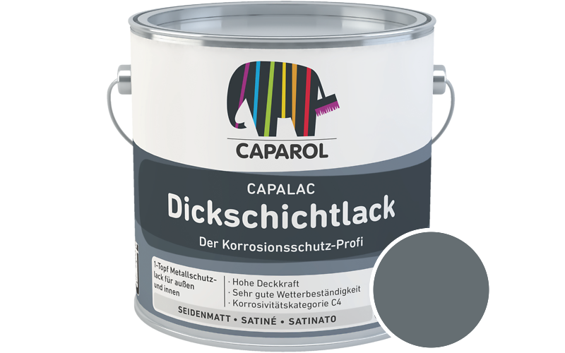 Caparol Capalac Dickschichtlack 750ml Lack / Getnt im Farbton RAL 7031 Blaugrau