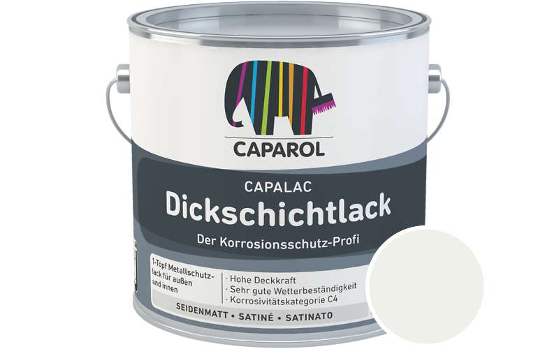 Caparol Capalac Dickschichtlack 750ml Lack / Getnt im Farbton RAL 9016 Verkehrsweiss