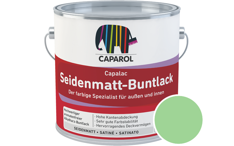 Caparol Capalac Seidenmatt-Buntlack 375ml Lack / Getnt im Farbton Agave 145