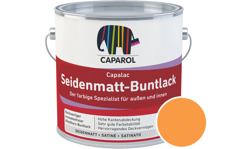 Caparol Capalac Seidenmatt-Buntlack 750ml Lack / Getnt im Farbton Amber 130