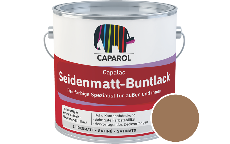 Caparol Capalac Seidenmatt-Buntlack 2,5L Lack / Getnt im Farbton Amber 40